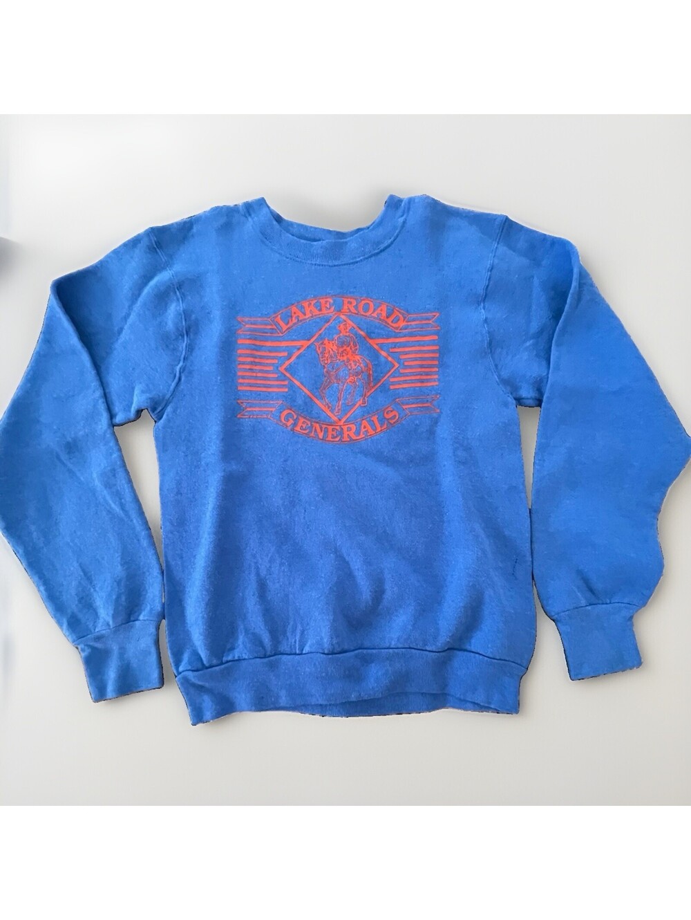 90s Lake Road Generals Sweatshirt Blue Orange School Crewneck XS-S USA VNTG TN